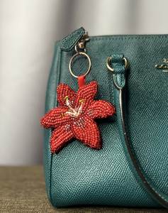 Premium Handmade Eco-Friendly Embroidered Beaded <b>Keychain</b> Featuring Colorful Floral Artwork for Back to School and Girls/Women - Product Image 5