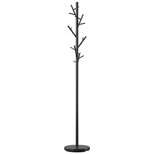 Perchero minimalista con ganchos en forma de rama para almacenamiento en la entrada, diseño de metal negro - Product Image 5