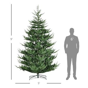 Albero di Natale Artificiale Pre-Illuminato da 2,7 m con 1939 Rami di Pino Realistici, Base Verde in Acciaio ad Apertura Automatica per Decorazioni Natalizie - Product Image 3