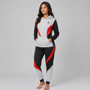 Ensemble de survêtement athlétique pour femmes, deux pièces, avec veste zippée et pantalon de jogging pour un confort quotidien, survêtement pour femmes sur mesure - Product Image 6