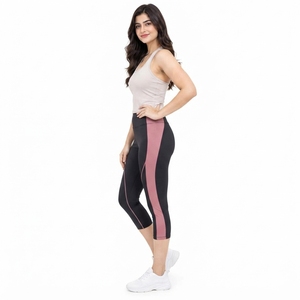 Women <b>Capri</b> <b>Legging</b> Designed With Smooth Polyester Material Moisture Wicking Performance Flexible Fit Comfortable Waistband - Product Image 4