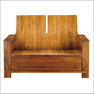 Ensemble de canapés sectionnels élégants en teck massif indonésien de style nordique avec rangement intégré et tables basses assorties pour hôtels de luxe et - Product Image 4