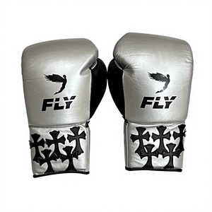 Guantes de Boxeo de Piel RTS Wholesale Fly con Cierre de Velcro, Color Marrón, Diseño Transpirable para Adultos AS-BG-5115 - Product Image 1