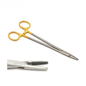 ที่จับเข็ม Sambrialmed International Mayo Hegar ขนาด 18 ซม. แบบตรง ผลิตจากสแตนเลส TC ชุบทอง รุ่น SI-08-8876 - Product Image 1