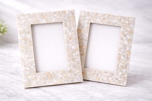 กรอบรูปแนวตั้งเปลือกหอยมุก งานฝีมือฝังเปลือกหอยแบบโมเสก กรอบรูปหรูหราสำหรับตกแต่งโต๊ะ ของขวัญ - Product Image 3