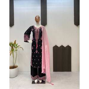 ชุดเสื้อท่อนบนและล่างสำหรับงานปาร์ตี้ดีไซน์เนอร์พร้อม dupatta ขนาด XL - Product Image 2