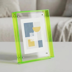 Clear Acrylic <b>4</b> Color Rectangle <b>Photo</b> <b>Frame</b> UV Printing Shatterproof Waterproof Free Standing Horizontal Tabletop Display Modern - Product Image 5