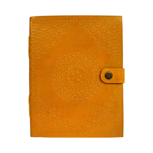 Cahier en cuir classique Vintage coloré Journal en cuir gaufré fait à la main pour hommes cadeau de fête des pères reliure thermique couverture rigide - Product Image 1