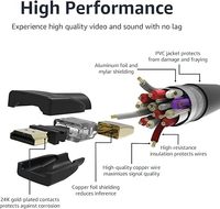 Câble audio/vidéo haute vitesse 4K pour gaine PVC 2.0, 18 Gbps, 3 pieds, noir, pour HDTV, TV, PS5, Xbox, Roku, résolution 2160p 48 bits