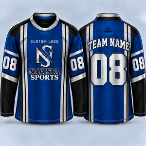 Maillot de hockey sur glace pour hommes, style équipe, sublimé, manches longues, respirant, polyester, pour entraînement et fans. - Product Image 5