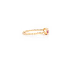 Bague Statement Trinity en Or Jaune 18 carats avec Rubis et Diamants VVS1 Certifiés IGI - Product Image 6