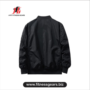 <b>Men's</b> <b>Light</b> Blue Bomber <b>Jacket</b> Zipper Closure Casual Windproof Autumn Wear - Product Image 2