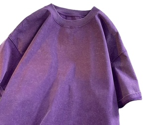Camisetas ligeras lavadas con ácido a precio de venta al por mayor personalizadas, 100% camisetas de algodón con aspecto de hombros caídos, camisetas cortas largas con estampado de logotipo - Product Image 2