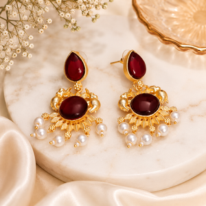 Wholesale Antique Gold Plated Pear Cut Zircon <b>Earring</b> Bulk Supplier | Direct Factory Manufacturer | Premium Quality | Hot - Product Image 1