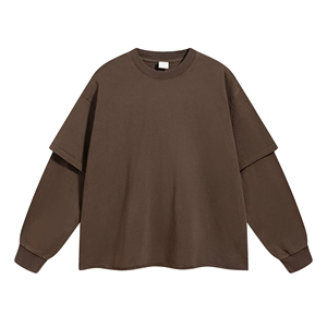T-shirt à manches longues pour homme, couleur marron, coupe ample, imprimé léopard, style formel |   Tissu 100% coton lourd |   Séchage rapide, écologique - Product Image 6