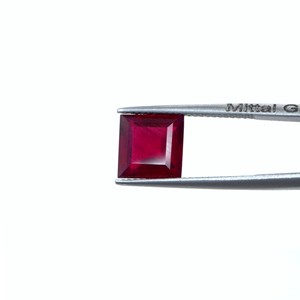 Rubis naturels de Bangkok, carrés calibrés de 8 mm, pierres précieuses de rubis naturelles facettées, prêtes à l'emploi pour la fabrication de bijoux - Product Image 2