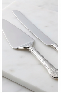 Royal Design Cake Server And Knife Set Stainless Steel With Silver Finished Perfect For Anniversary And Wedding Table <b>Accessory</b> - Product Image 2