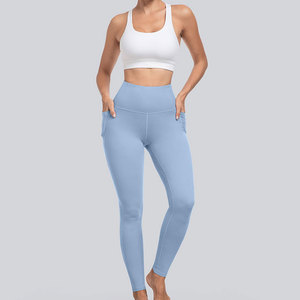 Leggings de aspecto elegante para mujer, perfectos para hacer ejercicio en casa, entrenamiento con mancuernas, a la moda, antibacterianos, sin costuras, con bolsillo. - Product Image 5