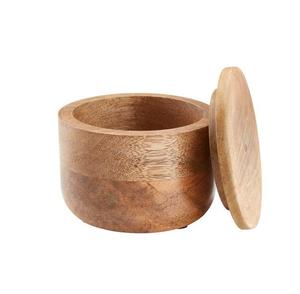 Tarro de almacenamiento de madera natural con tapa hermética, ideal para la organización de la despensa de la cocina y almacenamiento elegante en la encimera. - Product Image 1