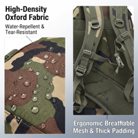 Sacs à dos tactiques haut de gamme en gros, imperméables, Oxford 45L, 3 jours, Molle, camouflage pour hommes