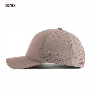 Casquette de baseball personnalisée à séchage rapide, respirante, imperméable, couleur café, 6 panneaux, maille découpée au laser, visière incurvée, snapback, décontractée, voyage, été - Product Image 3