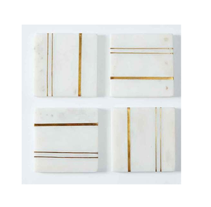 <b>Marble</b> <b>Coaster</b> Personalized Custom logo <b>Marble</b> <b>Coasters</b> Round Brass Line New Arrival <b>Marble</b> <b>Coaster</b> - Product Image 2