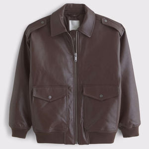Wholesale Leather <b>Jacket</b> Custom Size Genuine Leather <b>Jacket</b> For Men Stand Collar Leather <b>Jacket</b> Genuine <b>Sheepskin</b> Bomber Leather - Product Image 4
