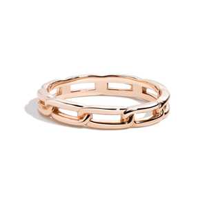 Bague de mariage unisexe en or 14K 18K, maille chaîne complète, 3mm de large, massif, poli miroir, classique, minimaliste, géométrique, empilable pour le quotidien - Product Image 3