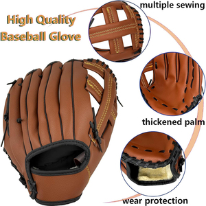 FITME SPORTS Professional <b>Baseball</b> Catcher <b>Gloves</b> Leather Right-Handed Full Finger Training Mitt Thick Palm Shell 12.5 Inch - Product Image 6