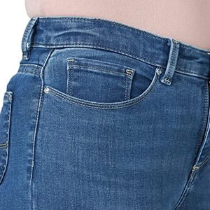Jean droit à carreaux pour femme, qualité supérieure, coupe skinny vintage, fermeture éclair, taille haute, 100 % coton respirant, tendance - Product Image 4