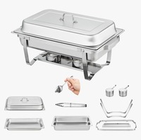 Ensemble de 4 réchauds rectangulaires en acier inoxydable de qualité supérieure, pour buffet et maintien au chaud des aliments, au meilleur prix