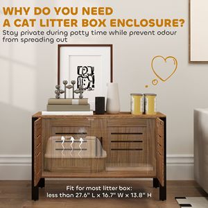 Mobiletto per lettiera per gatti marrone scuro con gambe alte e tavola tiragraffi 80 cm L x 45 cm L x 50 cm H - Arredamento per animali domestici - Product Image 4