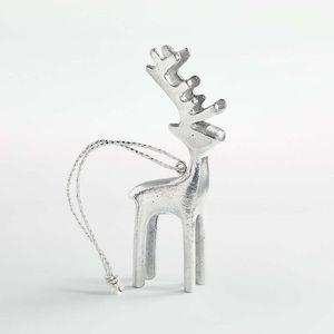 Ornement de Noël en aluminium de luxe contemporain en forme de cerf - Finition métallique, réutilisable, taille et couleur personnalisables, vente en gros d'usine - Product Image 2