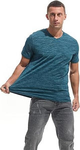 T-shirt col V sur mesure pour homme, 100 % coton pur premium, noir et blanc uni, classique, manches courtes, pour l'été - Product Image 6