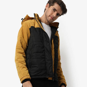 Chaqueta de Invierno para Hombre, Ecológica, Reversible, con Capucha, Repelente al Agua, Cierre de Cremallera, Diseño de Parches en la Parte Delantera, para Actividades al Aire Libre - Product Image 5