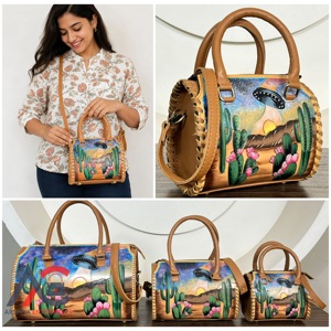 Bolso de Lujo con Diseño de Cactus UFO, Novedad 2026, Bolso Bandolera de Cuero Repujado Estilo Western para Mujer con Asa Superior - Product Image 1