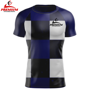 เสื้อแรชการ์ดแห้งเร็วสำหรับเล่นเซิร์ฟ ว่ายน้ำ แขนสั้น แขนยาว แบบรัดรูป สำหรับออกกำลังกาย ฟิตเนส ยิม รับสกรีนโลโก้ ป้องกันรังสียูวี ชุดกีฬา ขายส่ง - Product Image 3