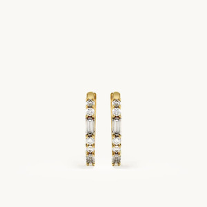 Pendientes de Aro Modernos VB-SR42 de V B Arts, Diseño de Moda, Oro de 14K, Diamante Cultivado en Laboratorio VS1, Certificado IGI, Pendientes de Boda con Seis Piedras - Product Image 3