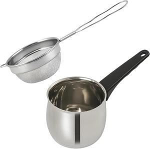 Cafetera Turca de Acero Inoxidable con Filtro, Calentador de Leche Cezve, Olla para Derretir Mantequilla, Utensilios de Cocina - Product Image 4