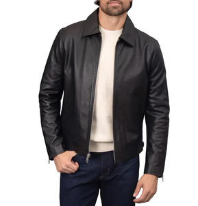 Veste en cuir sur mesure de haute qualité pour homme, avec col et design imperméable, pour l'hiver. Vestes en cuir pour homme. - Product Image 1