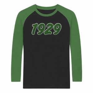 Chemise à manches longues raglan noire de la sororité Iota Phi Lambda, année de fondation 1929, manches vert émeraude, vêtements à lettres grecques, haut pour femme - Product Image 5