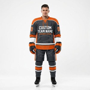 Uniformes de hockey personnalisés pour équipes, polyester 280 GSM, coupe athlétique, noms et numéros, livraison directe d'usine - Product Image 4