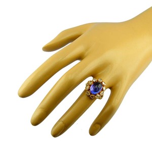 Bijoux en or 14 carats pour mariage, Tanzanite, diamant, pierres précieuses, bague de luxe pour femmes - Product Image 4