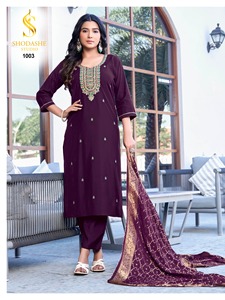 Designer <b>Kurti</b> For Ladies Heavy Embroidered Work Viscose Silk Fabric Indian Ethnic Wear Festive And Season Wear Dress - Product Image 4