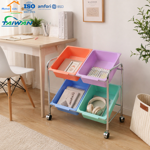 4 Drawer Rolling Storage Organizer Cart <b>Toy</b> <b>Trolley</b> for Kids Nursery Kindergarten Made in Taiwan - Product Image 5