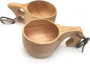 Handcrafted Wooden <b>Cup</b> with Handle Irregular Shape Classic Design Style Tea <b>Cup</b> Leak-Proof Eco-Friendly <b>100mL</b> - Product Image 6