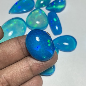 Ópalo Etíope Natural con Patrón de Panal, Corte Ovalado Azul Pryba, Cabujón de Ópalo de Fuego Suelto de Calidad Súper Fina para Fabricación de Joyas - Product Image 1