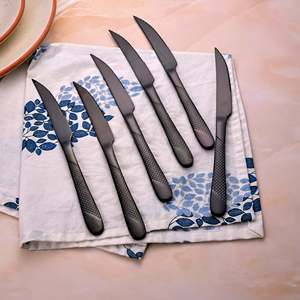 Nightfall Premium Chef <b>Knife</b> <b>Set</b> Stainless Steel with Laser Logo Damascus Blade Black Color <b>Sharp</b> Packed in Gift Box <b>Set</b> of 6 - Product Image 1