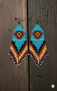 TRENDING WHOLESALE Handmade Tribal <b>Beaded</b> Jewelry <b>Set</b> | Boho Necklace, Earrings & Stick | Custom Order FOR GIFT, CHRISTMAS, - Product Image 5