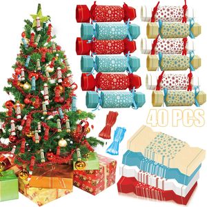 40 Piezas de Cajas de Regalo con Cinta Navideña, Dulces en Forma de Caramelo, Golosinas de Chocolate, Diseño de Copo de Nieve Navideño, Recuerdos para Fiestas - Product Image 1